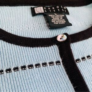 CAROLE LITTLE cotton cardigan, light blue, large